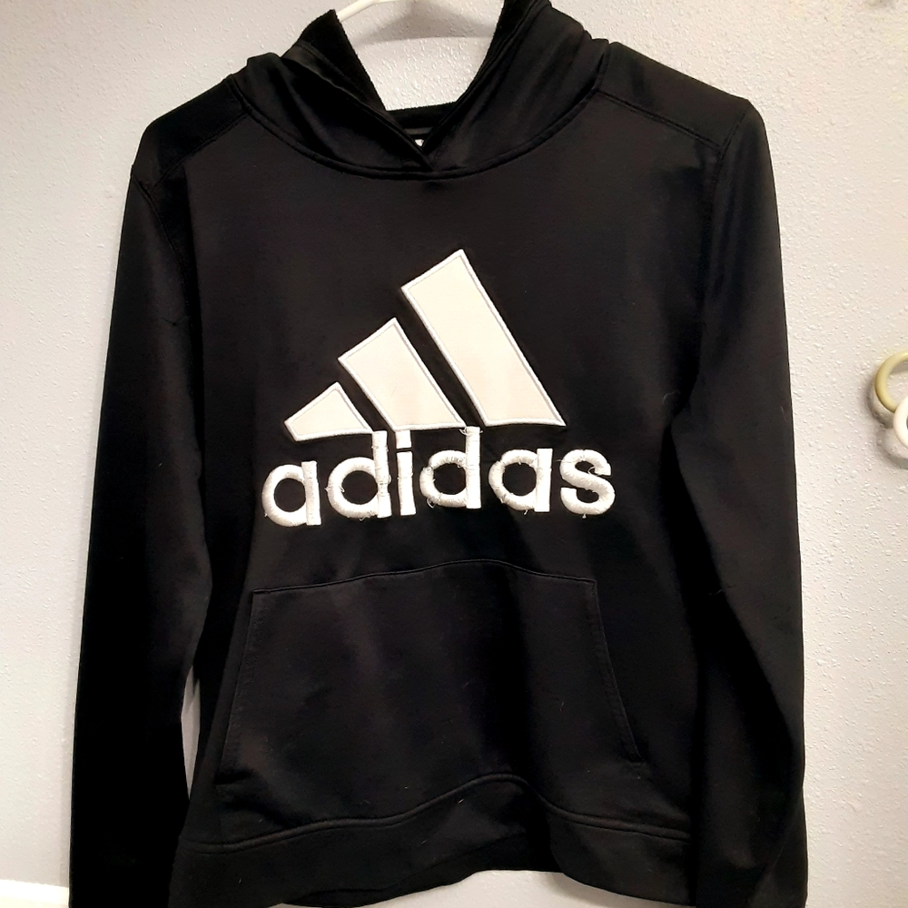 Black Adidas sweatshirt, used/decent condition.